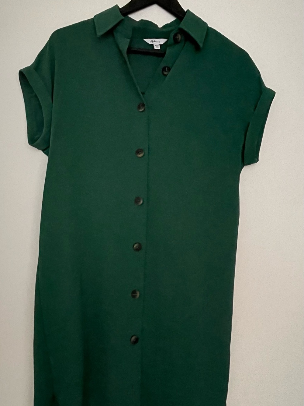 ReitmansDeep Green Button-Front Midi Shirt Dress